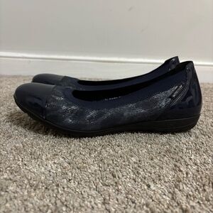 Mephisto Shoes Womens 8 Elettra Ballet Flats Navy Blue Leather Slip On Comfort